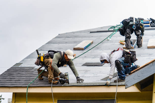 Professional Gutter Installation technician working in Northridge, CA